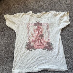 Women's Long Sleeve Rock 'N' Roll Tee - Cream